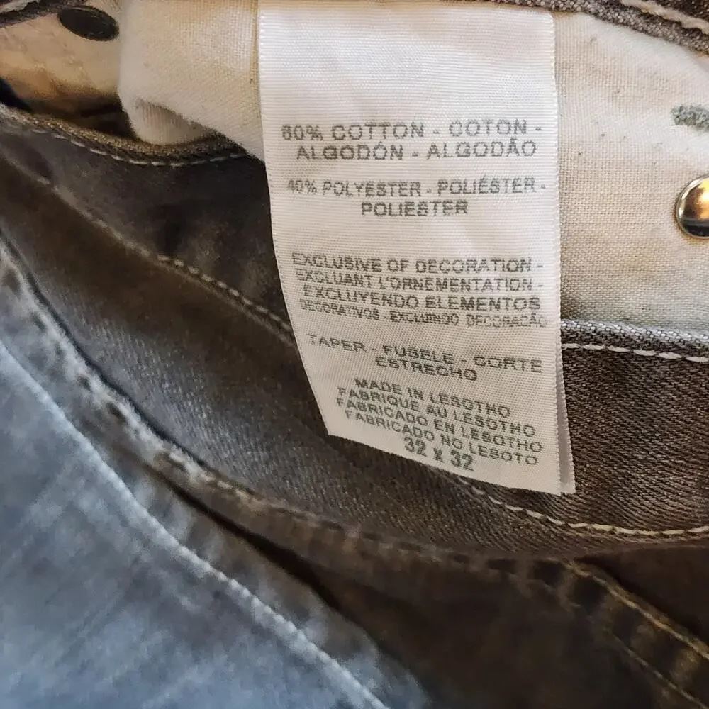 Denizen Levis Mens Tapered Fit Jeans Size 32 X 32 Gray Mid Rise